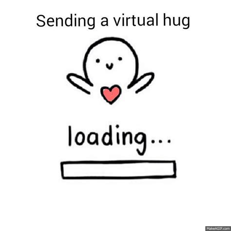 Sending virtual hug gif